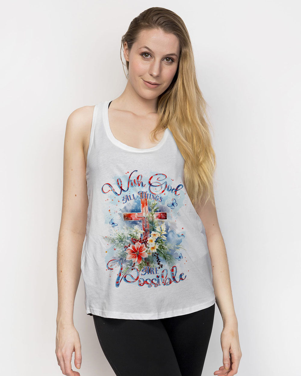 With God All Things Are Possible Christmas Women's All Over Print Shirt - Yhkd0611231, easychoo.com
