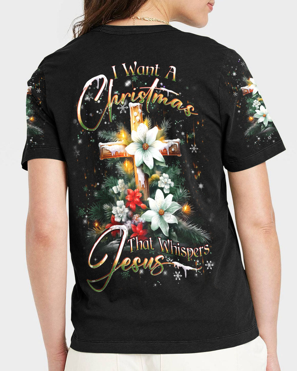 I Want A Christmas That Whispers Jesus Women's All Over Print Shirt - Yhdu2710232, easychoo.com
