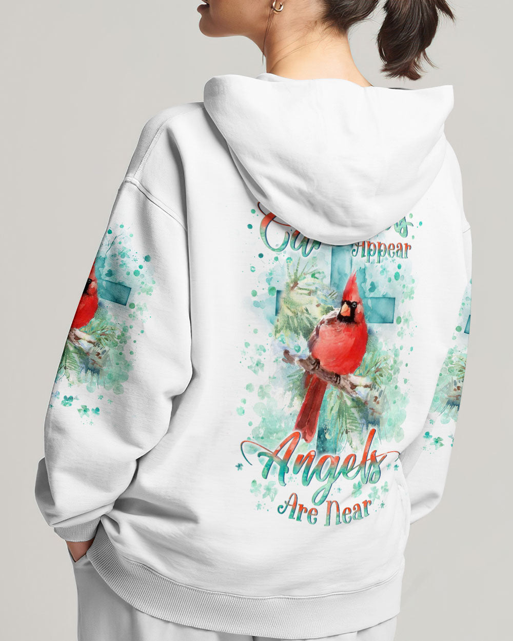 When Cardinals Appear Angels Are Near Christmas Women's All Over Print Shirt - Yhln2612233, easychoo.com