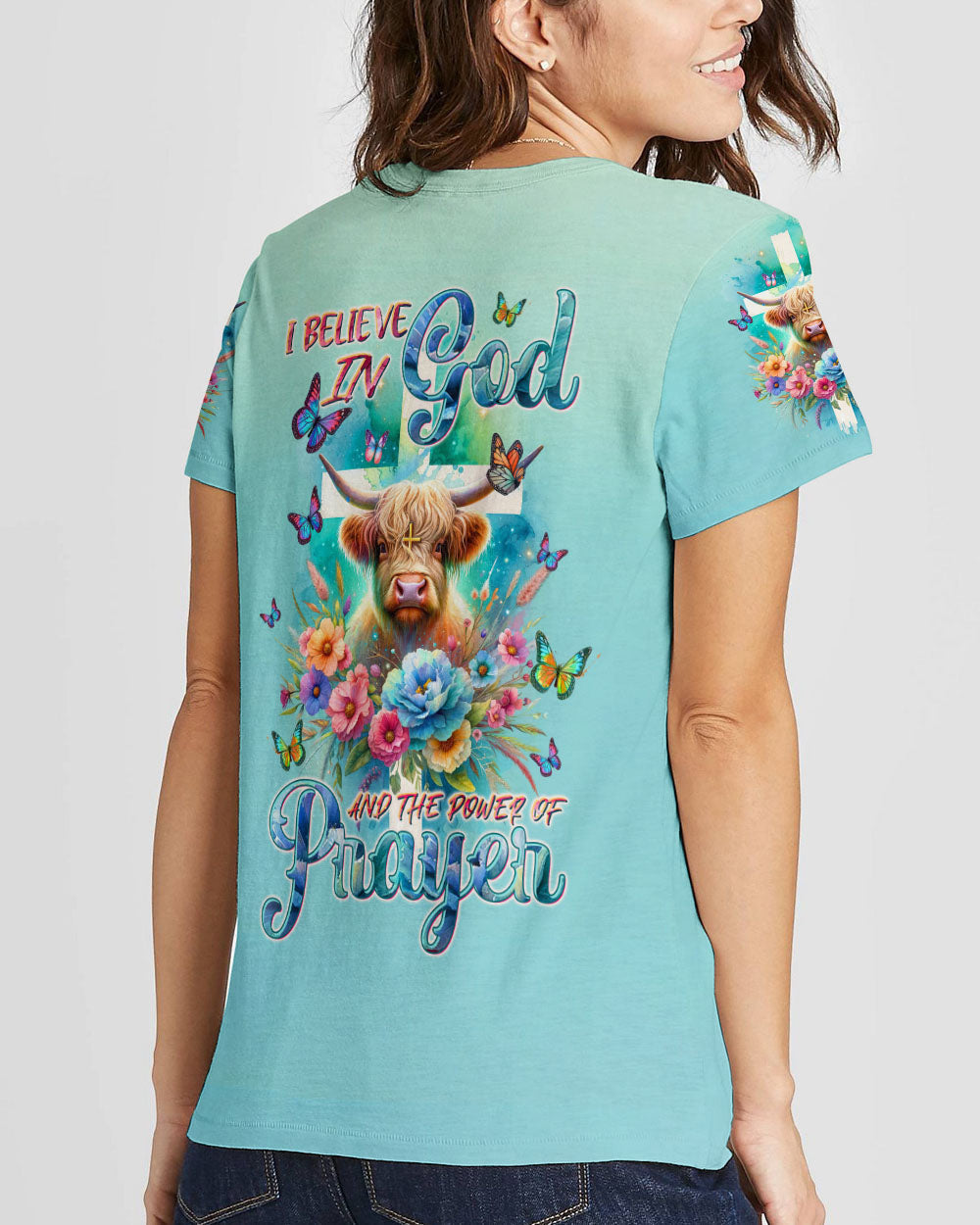 I Believe In God Cow Women's All Over Print Shirt - Tltw2011233, easychoo.com