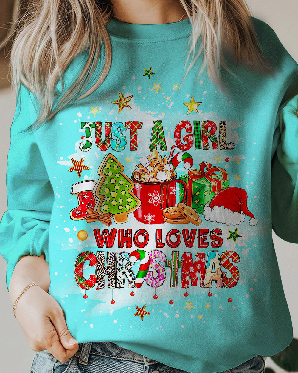 Just A Girl Who Loves Christmas Women's All Over Print Shirt - Yhlt911231, easychoo.com
