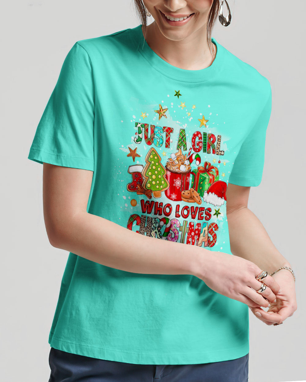 Just A Girl Who Loves Christmas Women's All Over Print Shirt - Yhlt911231, easychoo.com