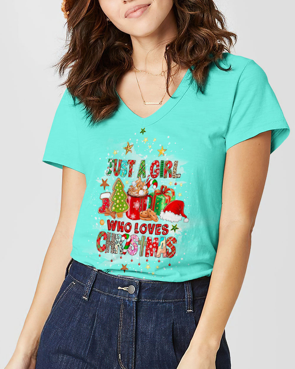 Just A Girl Who Loves Christmas Women's All Over Print Shirt - Yhlt911231, easychoo.com