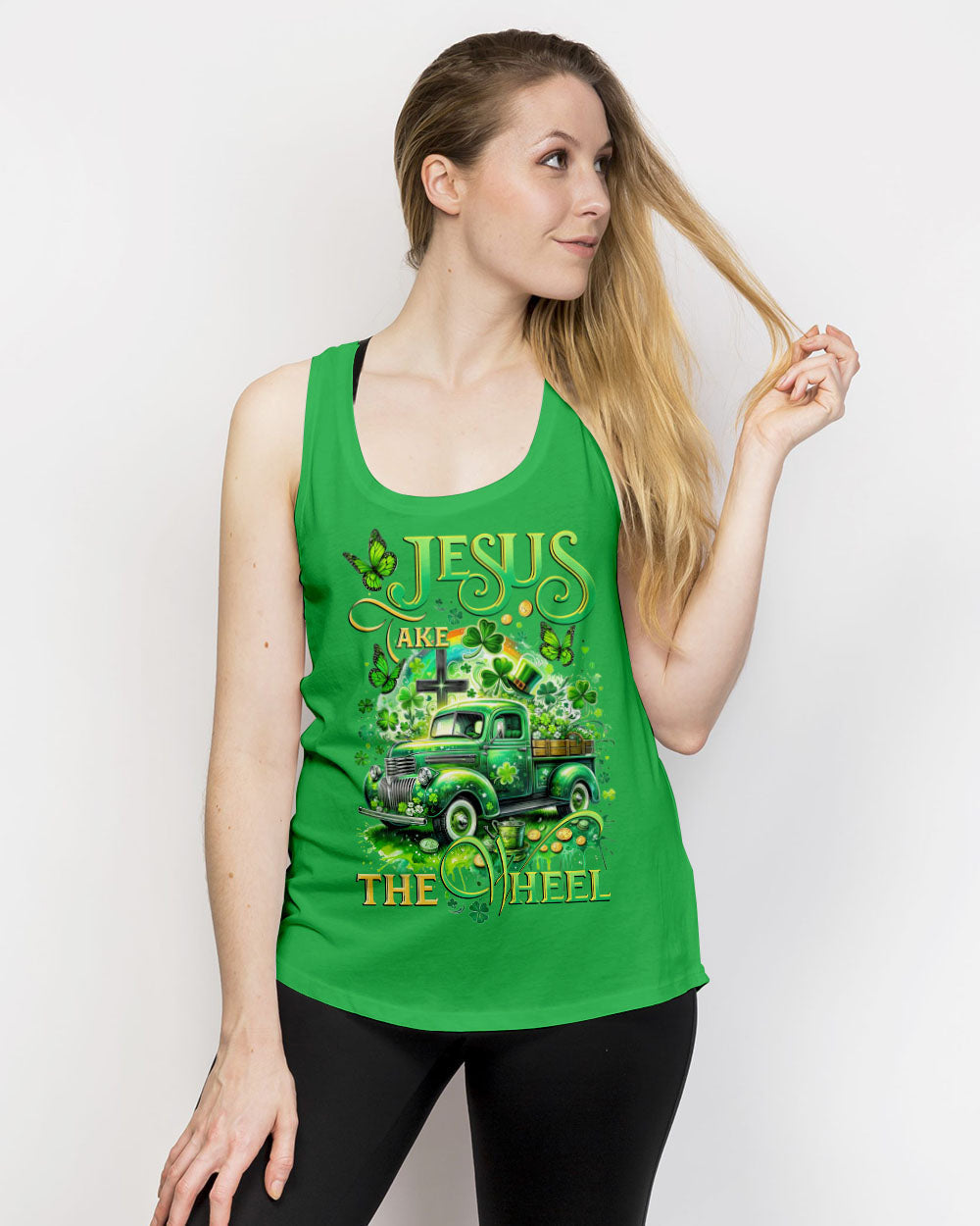 Jesus Take The Wheel Patrick's Day Women's All Over Print Shirt - Tytd0301242, easychoo.com