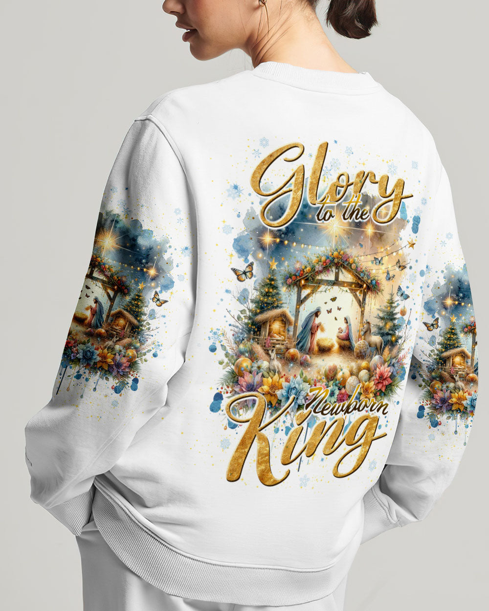 Glory To The NewBorn King Christmas Women's All Over Print Shirt - Tlnt0711232, easychoo.com