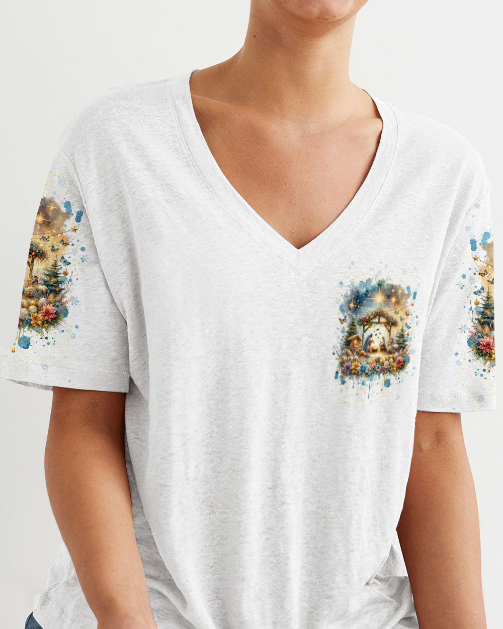 Glory To The NewBorn King Christmas Women's All Over Print Shirt - Tlnt0711232, easychoo.com