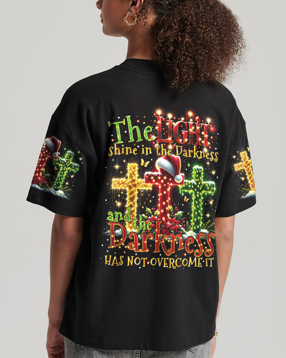 The Light Shines In The Darkness Christmas All Over Print Shirt - Tytm2010234, easychoo.com