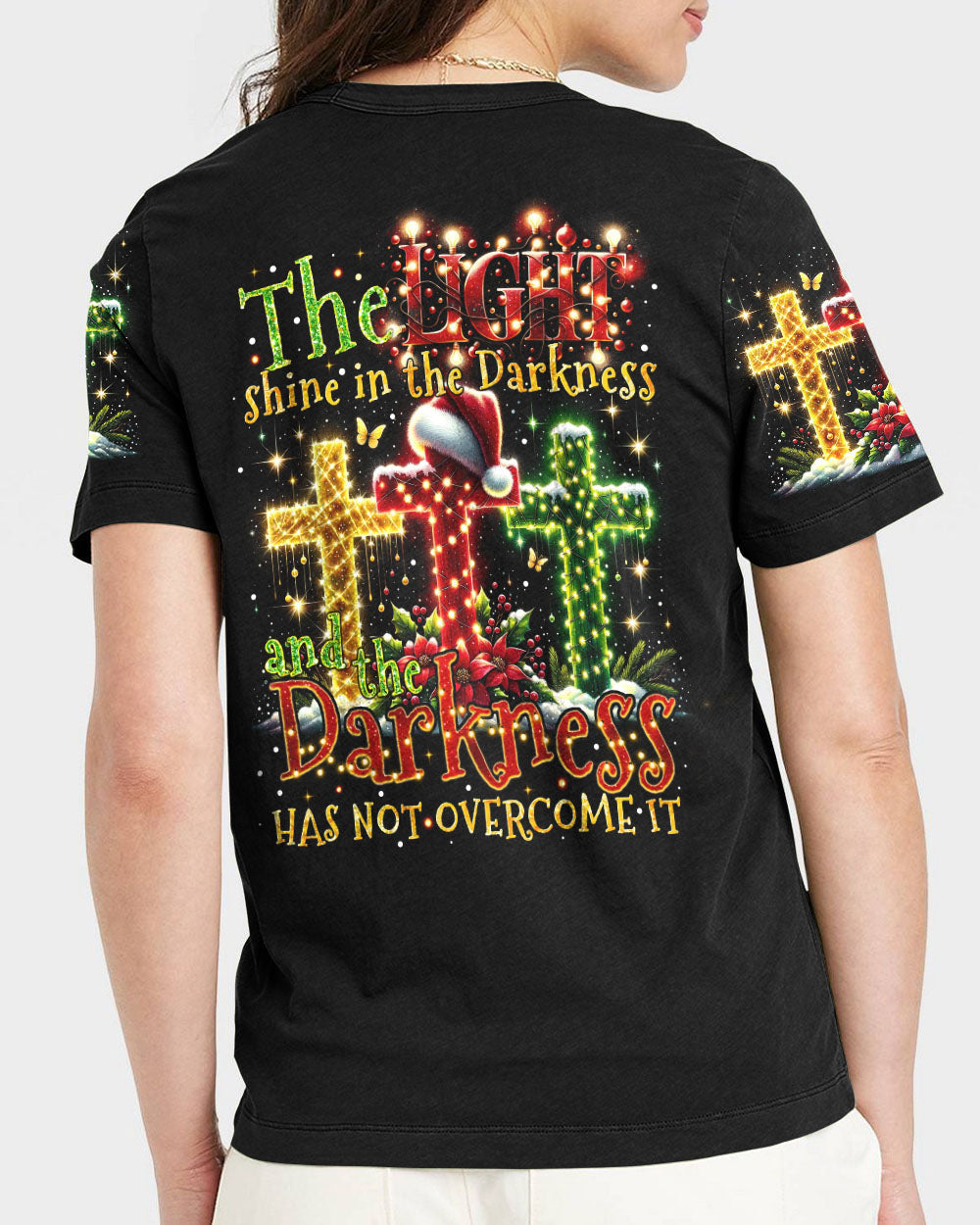 The Light Shines In The Darkness Christmas All Over Print Shirt - Tytm2010234, easychoo.com