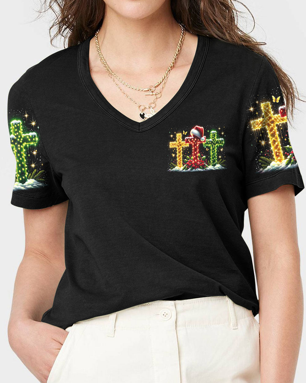 The Light Shines In The Darkness Christmas All Over Print Shirt - Tytm2010234, easychoo.com