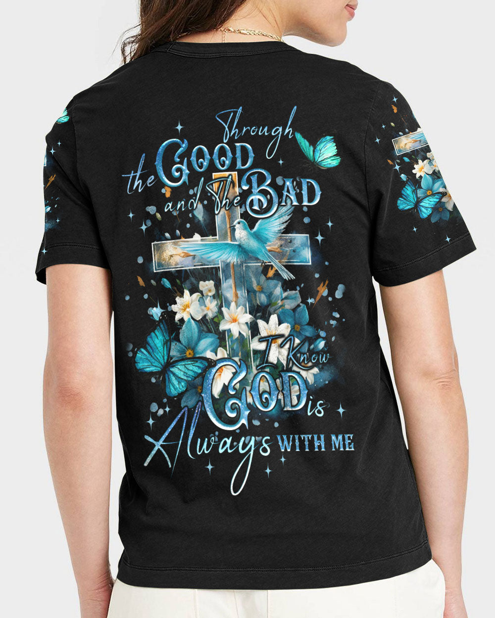 God Always With Me Women's All Over Print Shirt - Tyqy2009232, easychoo.com