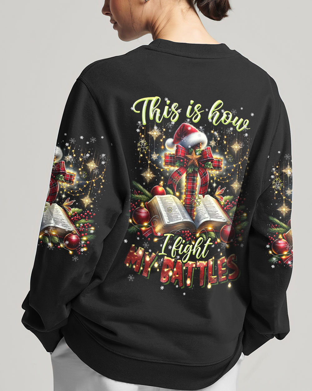 I Fight My Battles Christmas Women's All Over Print Shirt - Tltr2010233, easychoo.com