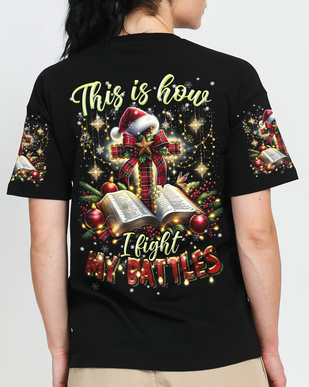I Fight My Battles Christmas Women's All Over Print Shirt - Tltr2010233, easychoo.com