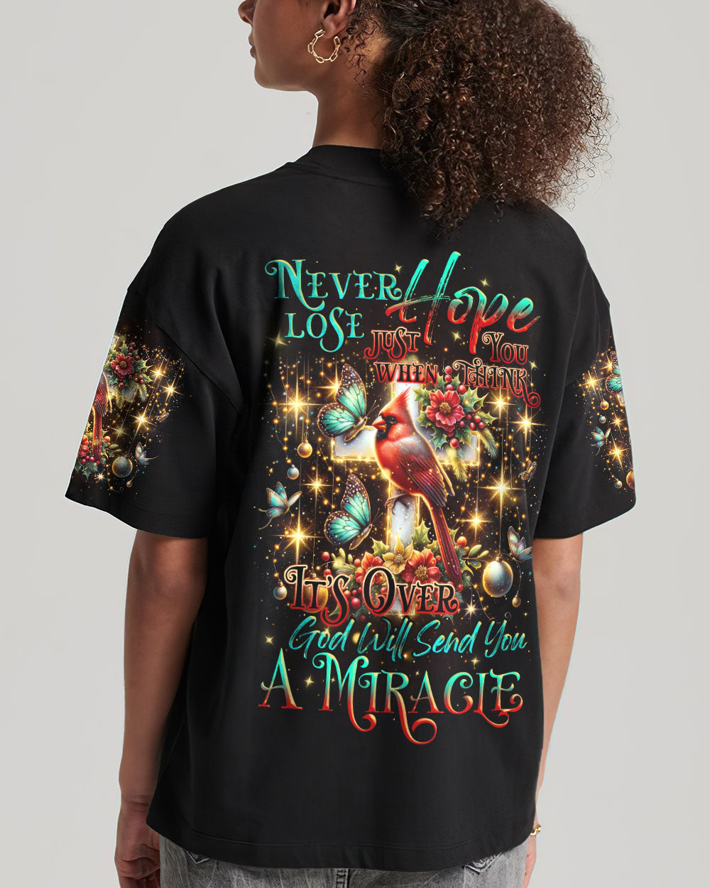 Never Lose Hope Cardinal Christmas Women's All Over Print Shirt - Tlnz2510233, easychoo.com