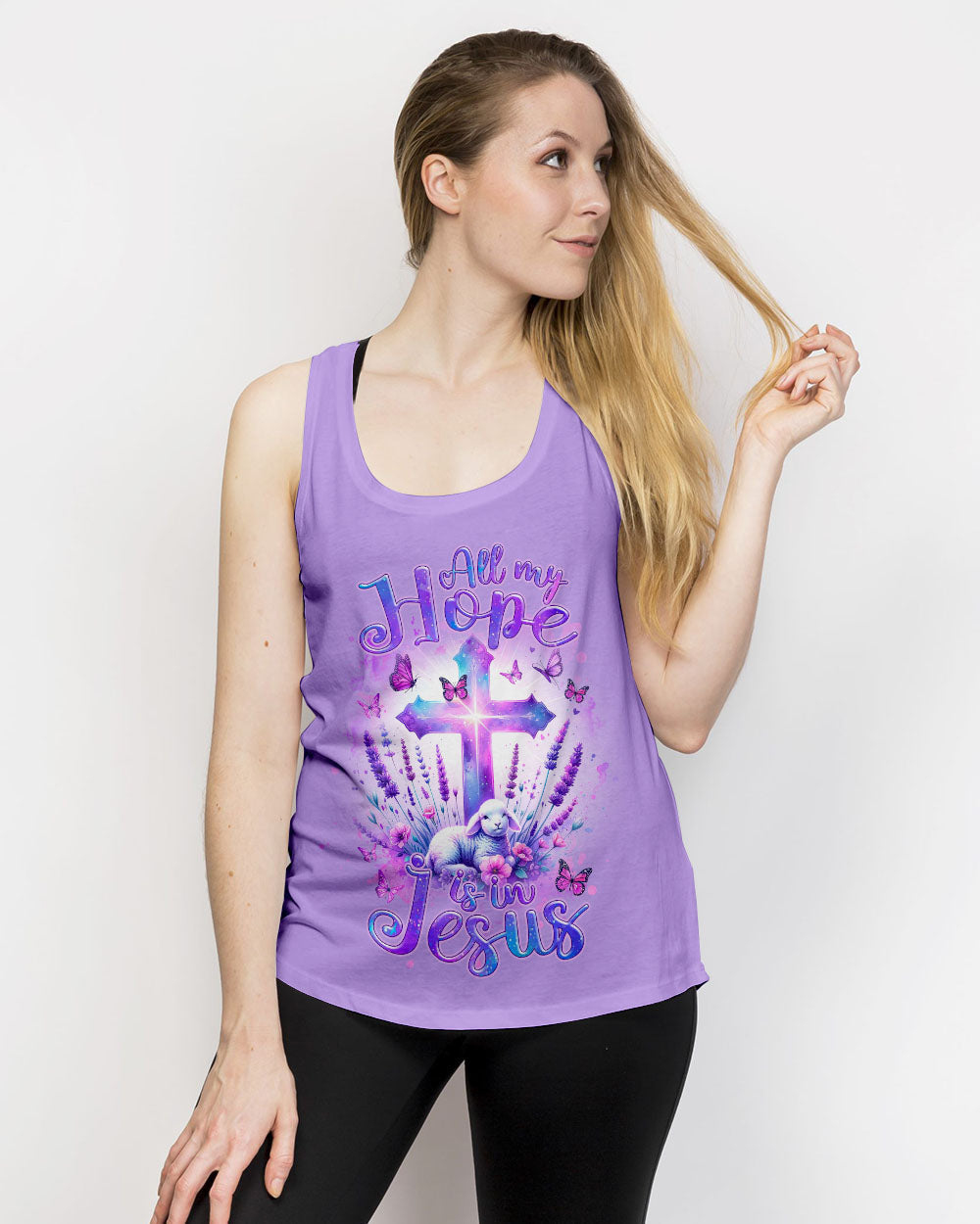 All My Hope Is In Jesus Lavender Lamb Women's All Over Print Shirt - Tlnz0402242, easychoo.com