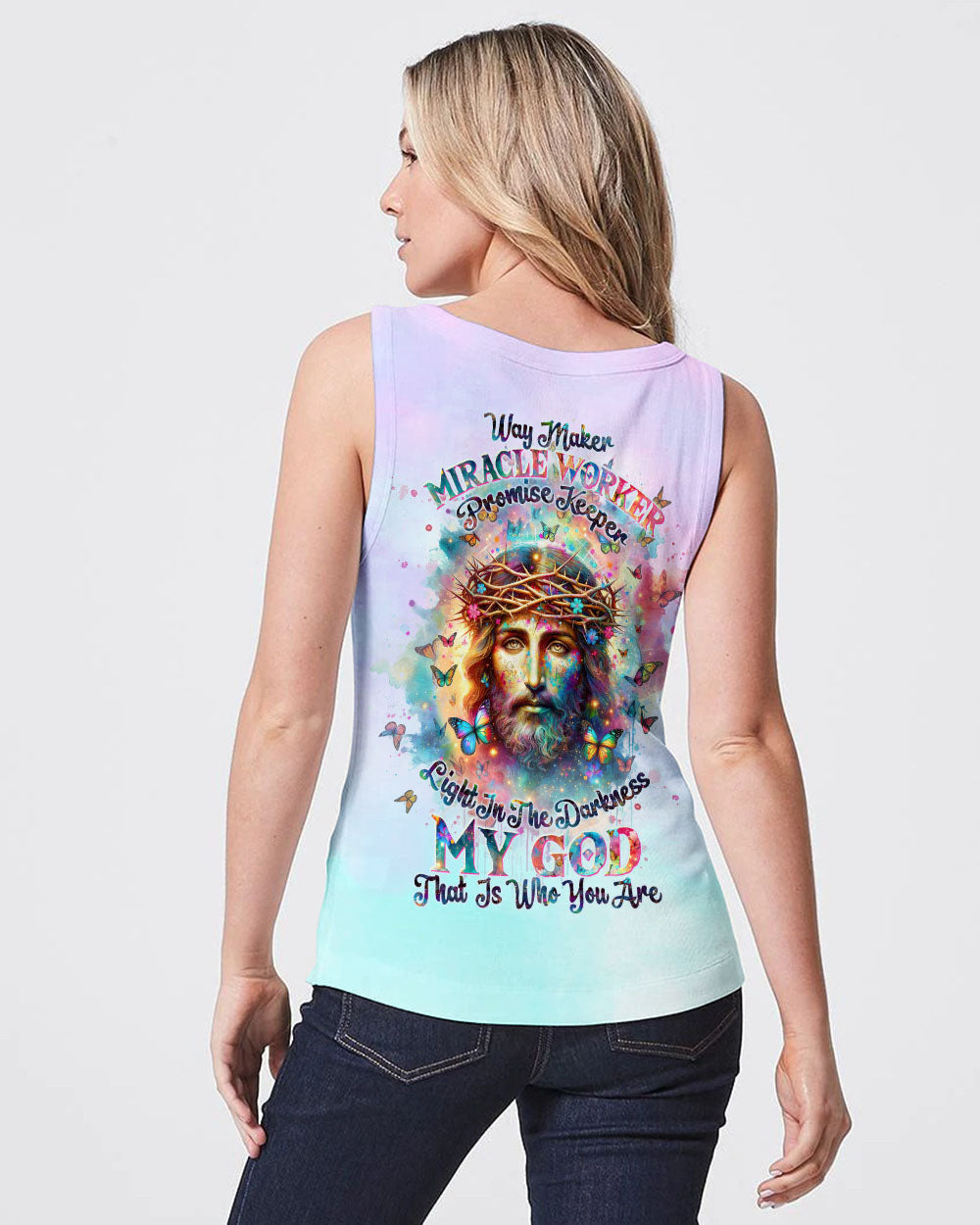 Way Maker Miracle Worker Jesus Watercolor Women's All Over Print Shirt - Tltw2711233, easychoo.com