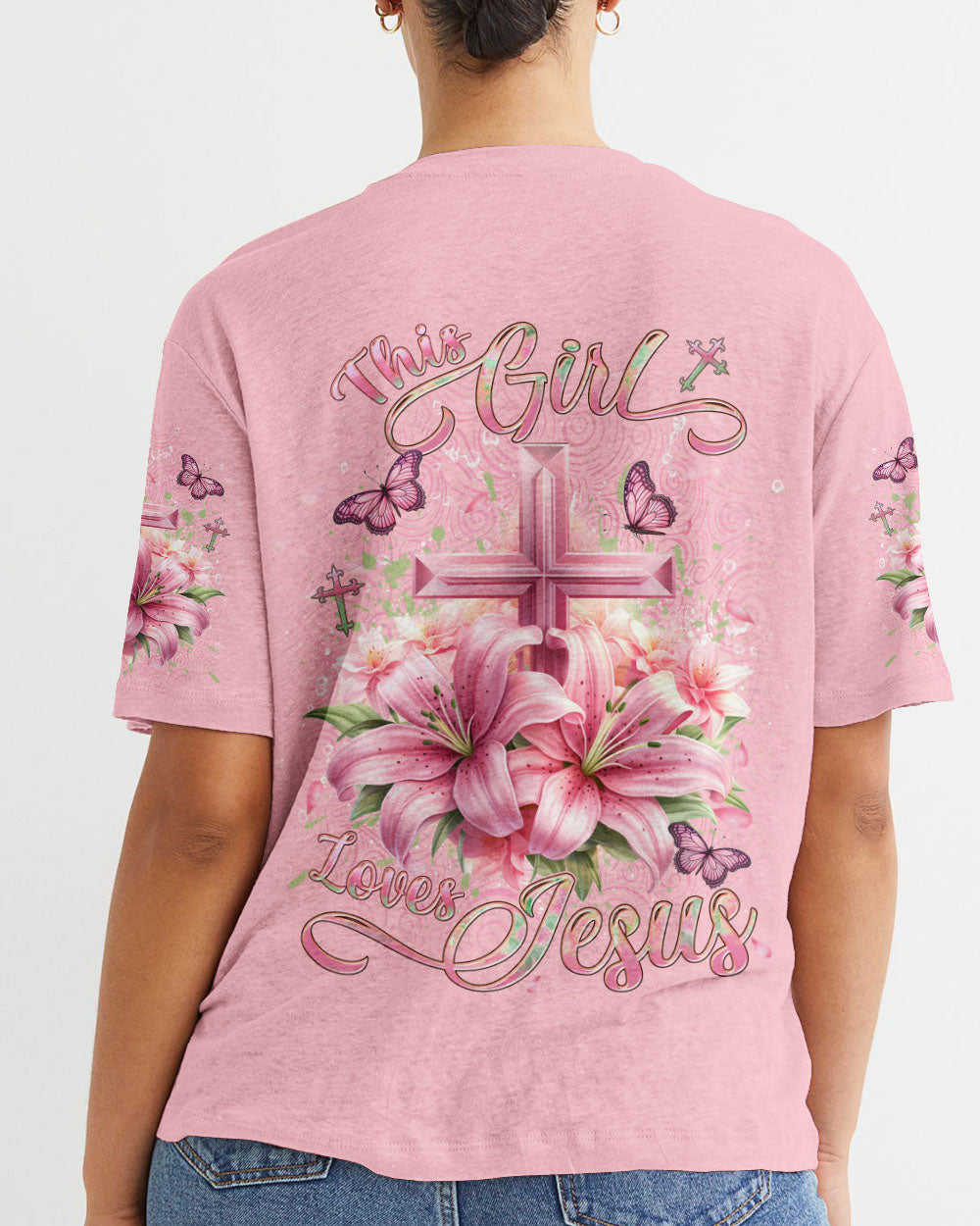 This Girl Loves Jesus Women's All Over Print Shirt - Yhdu2912233, easychoo.com