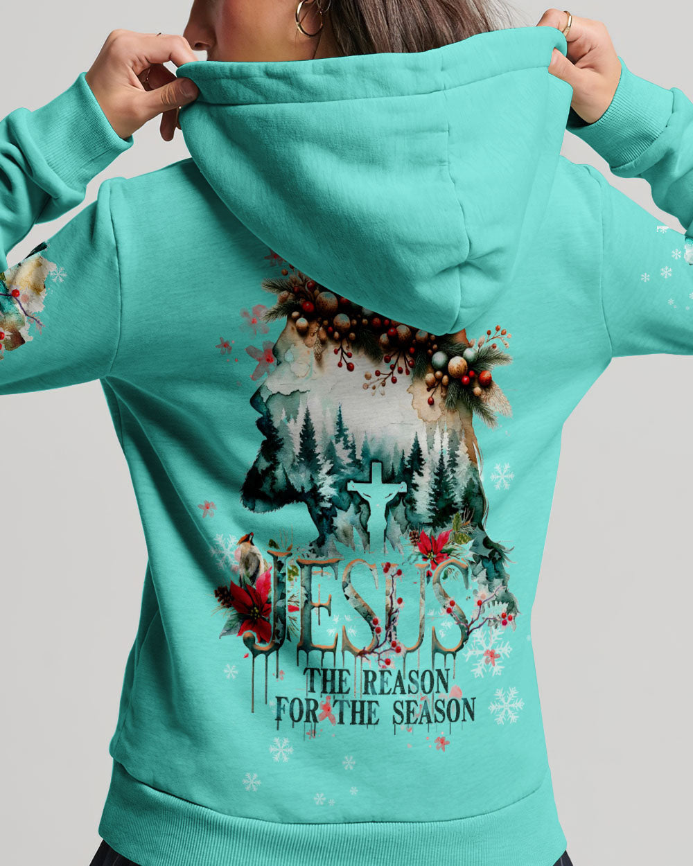 Jesus The Reason Watercolor Christmas Women's All Over Print Shirt - Tltw0911234, easychoo.com