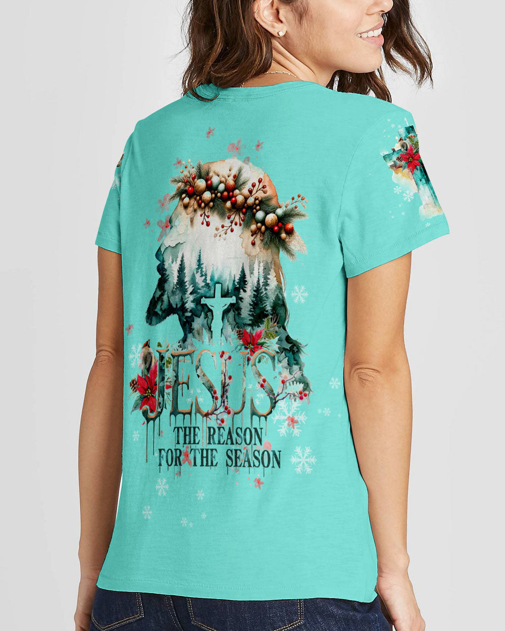 Jesus The Reason Watercolor Christmas Women's All Over Print Shirt - Tltw0911234, easychoo.com