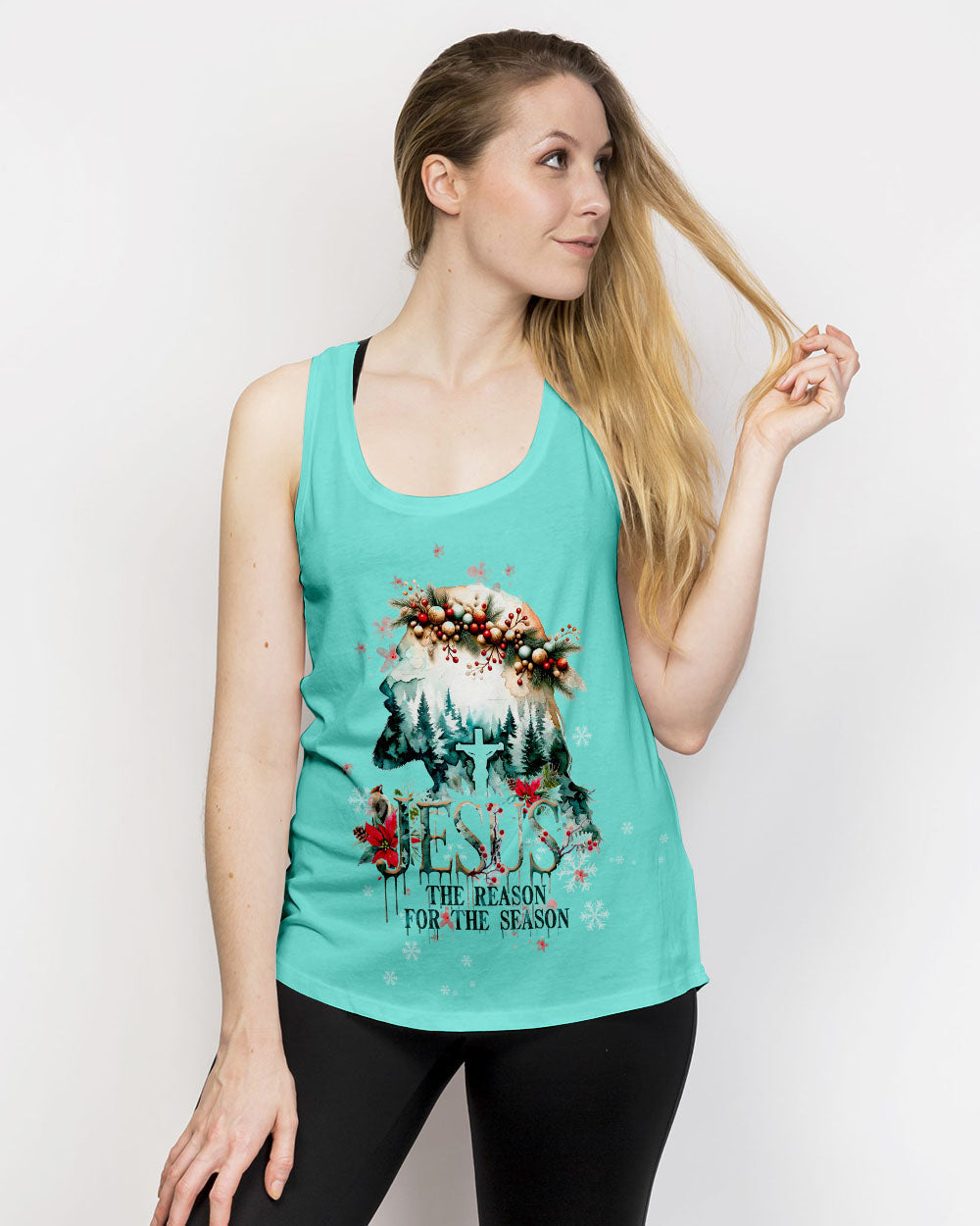 Jesus The Reason Watercolor Christmas Women's All Over Print Shirt - Tltw0911234, easychoo.com