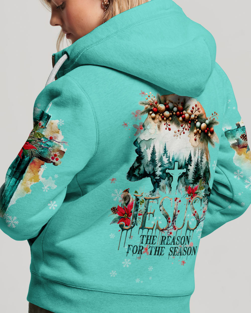Jesus The Reason Watercolor Christmas Women's All Over Print Shirt - Tltw0911234, easychoo.com