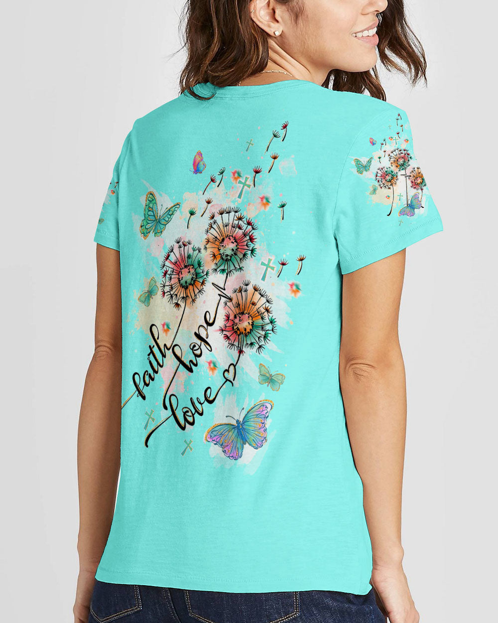 Faith Hope Love Women's All Over Print Shirt - Tltw1409235, easychoo.com
