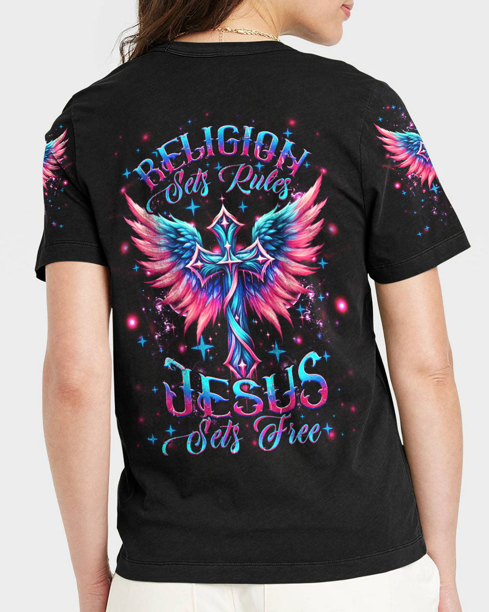 Jesus Sets Free Women's All Over Print Shirt - Yhhg2604243, easychoo.com