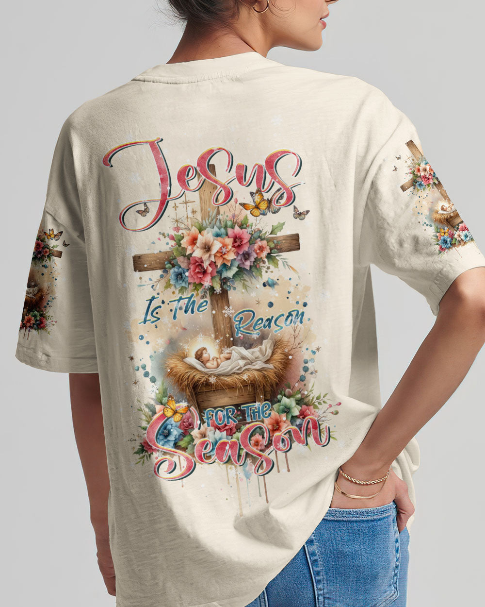 Jesus The Reason Floral Christmas Women's All Over Print Shirt - Tltr1111232, easychoo.com