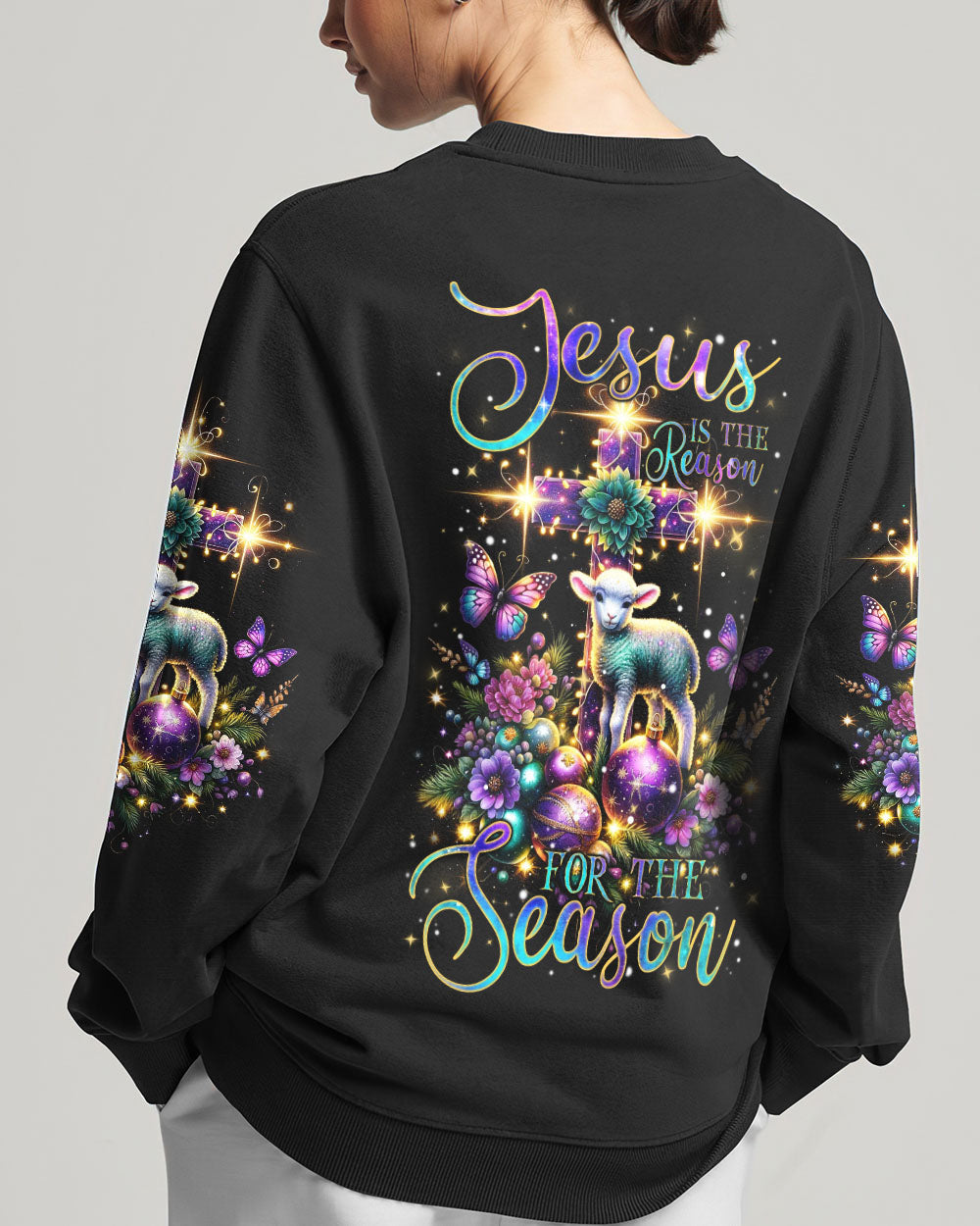 Jesus The Reason Lamb Christmas Women's All Over Print Shirt - Tlnz1411232, easychoo.com