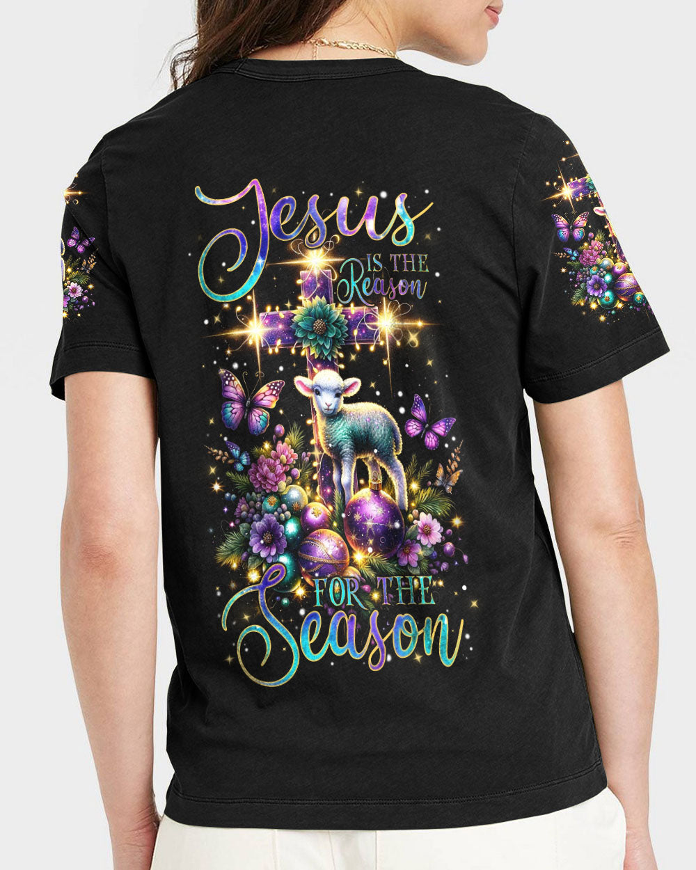 Jesus The Reason Lamb Christmas Women's All Over Print Shirt - Tlnz1411232, easychoo.com