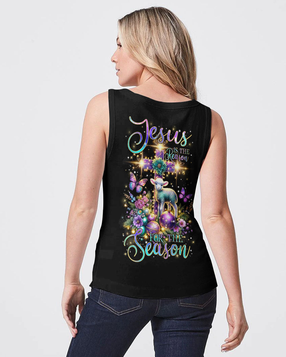 Jesus The Reason Lamb Christmas Women's All Over Print Shirt - Tlnz1411232, easychoo.com