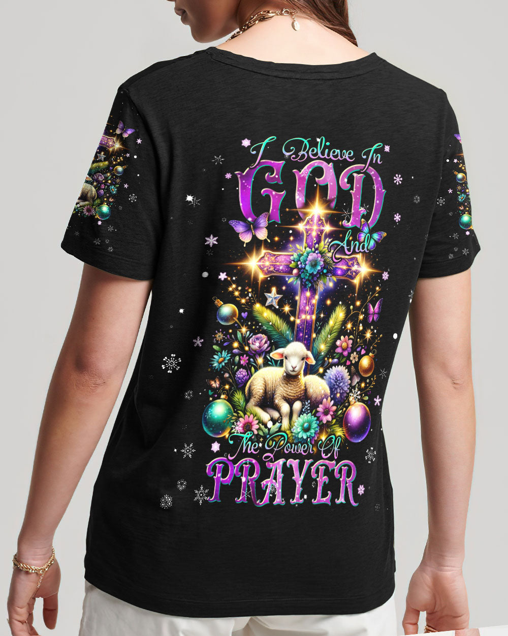 I Believe In God Lamb Christmas Women's All Over Print Shirt - Tlnt1311234, easychoo.com