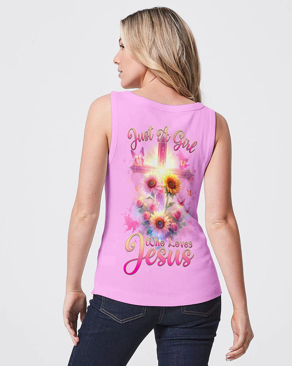 Just A Girl Who Loves Jesus Sunflower Women's All Over Print Shirt - Tlnz0412231, easychoo.com