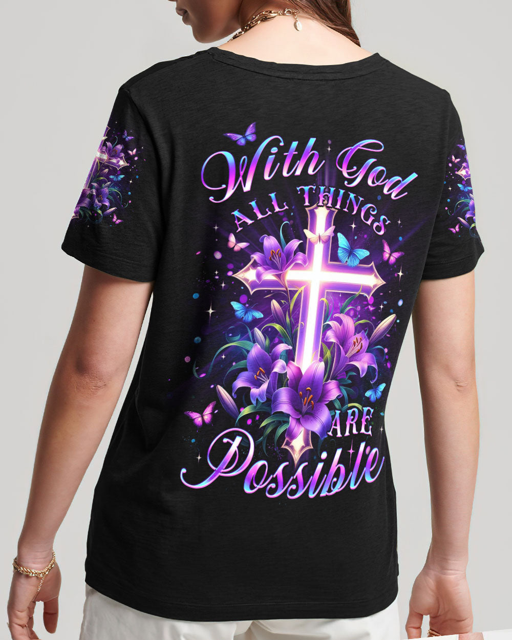 With God All Things Are Possible Women's All Over Print Shirt - Yhlt2901244, easychoo.com