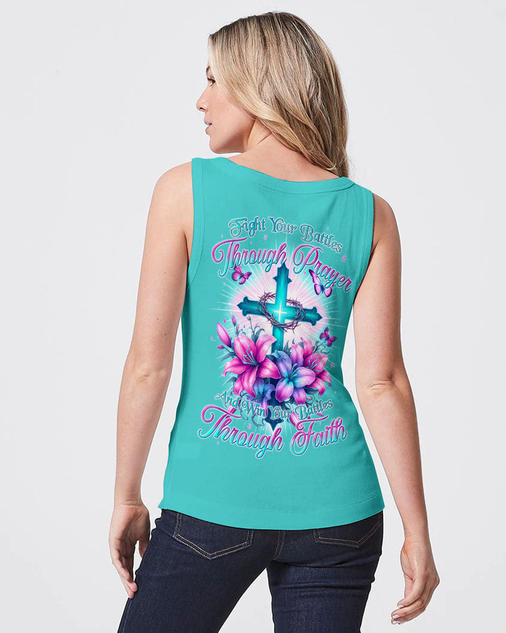 Win Your Battles Through Faith Women's All Over Print Shirt - Tyqy2604242
