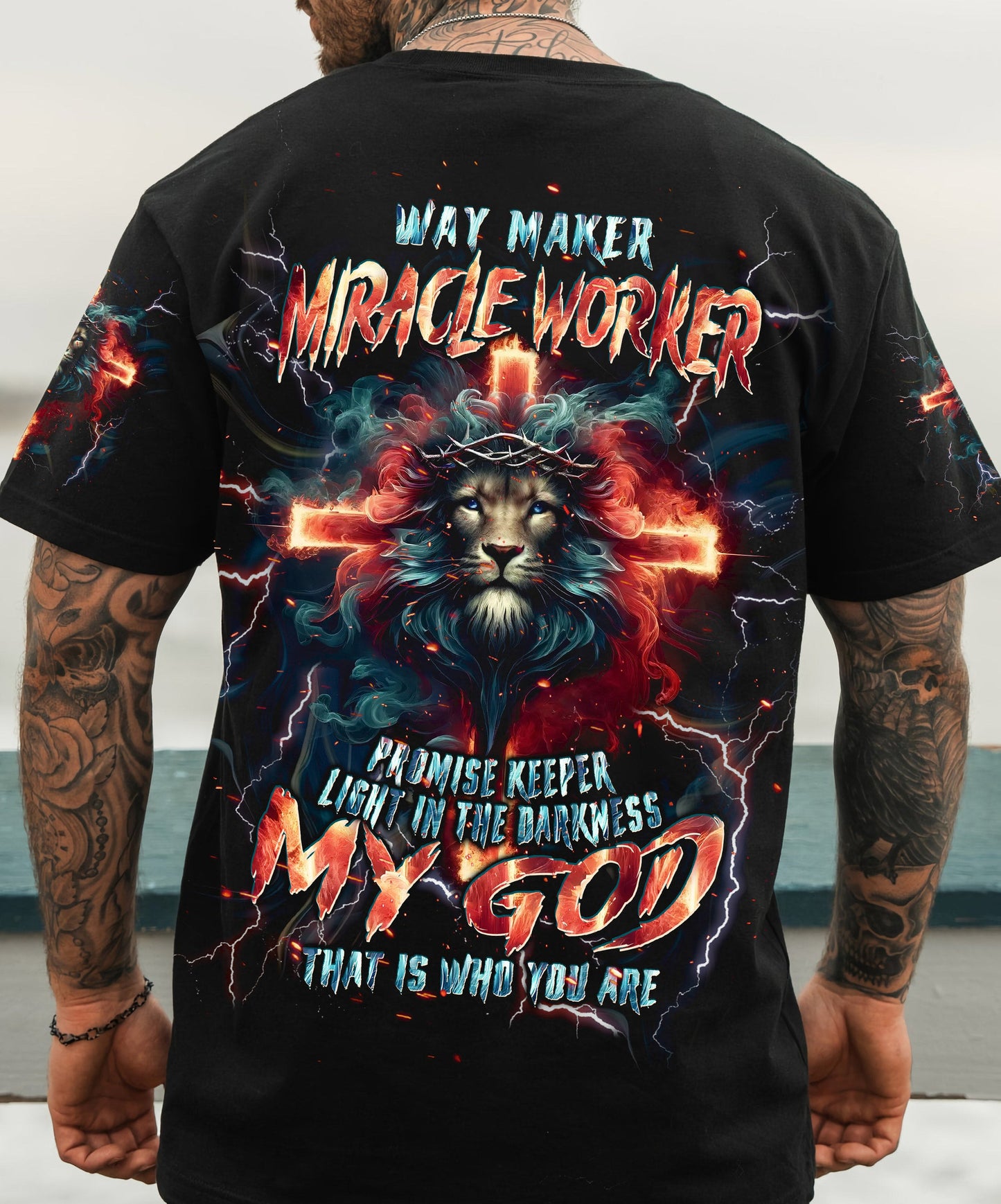 Way Maker Miracle Worker Cross Lion Men's All Over Print Shirt - Tlpq0305242