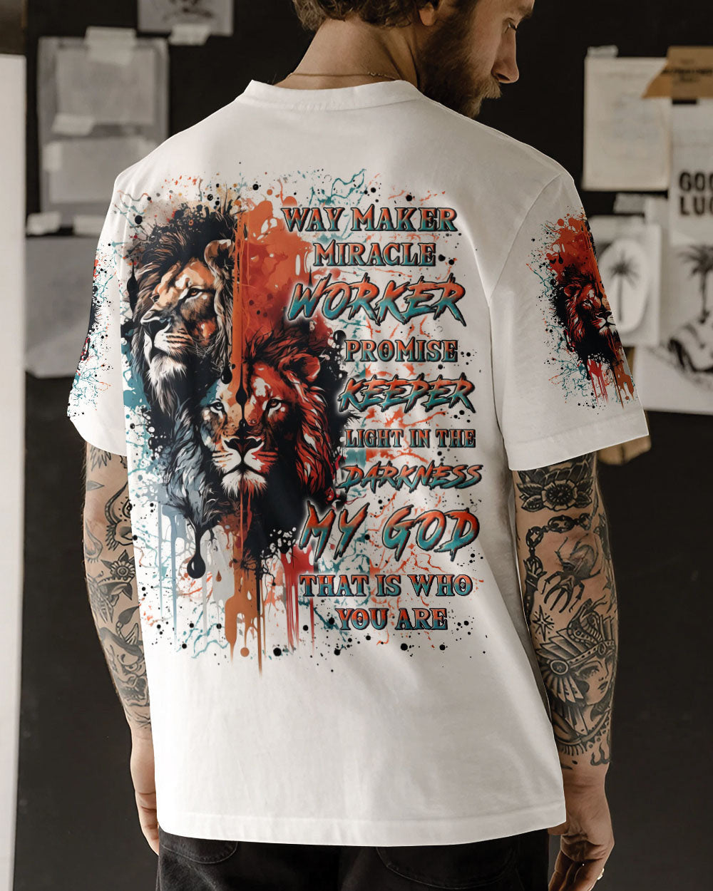 Way Maker Miracle Worker Cross Lion Men's All Over Print Shirt - Yhln0705241