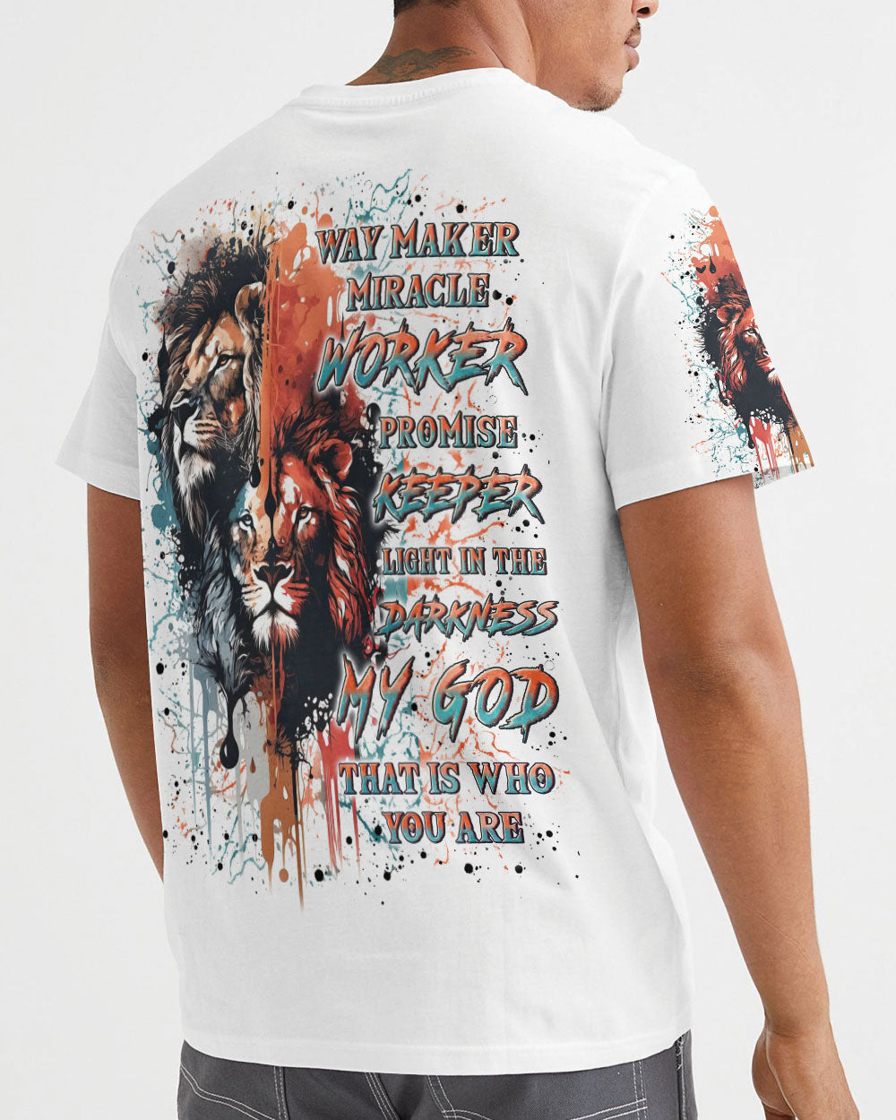 Way Maker Miracle Worker Cross Lion Men's All Over Print Shirt - Yhln0705241
