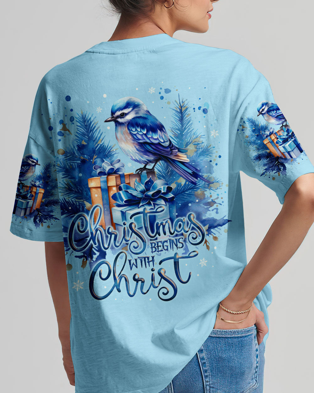 Christmas Begins With Christ Women's All Over Print Shirt - Ty1409233