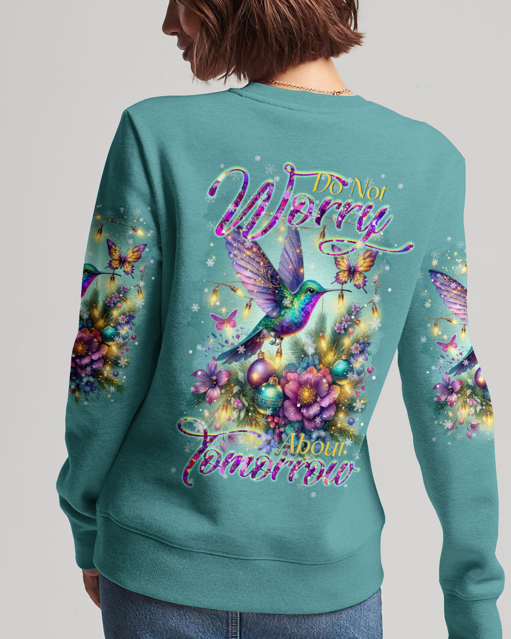 Do Not Worry About Tomorrow Hummingbird Christmas Women's All Over Print Shirt - Tltr3010236