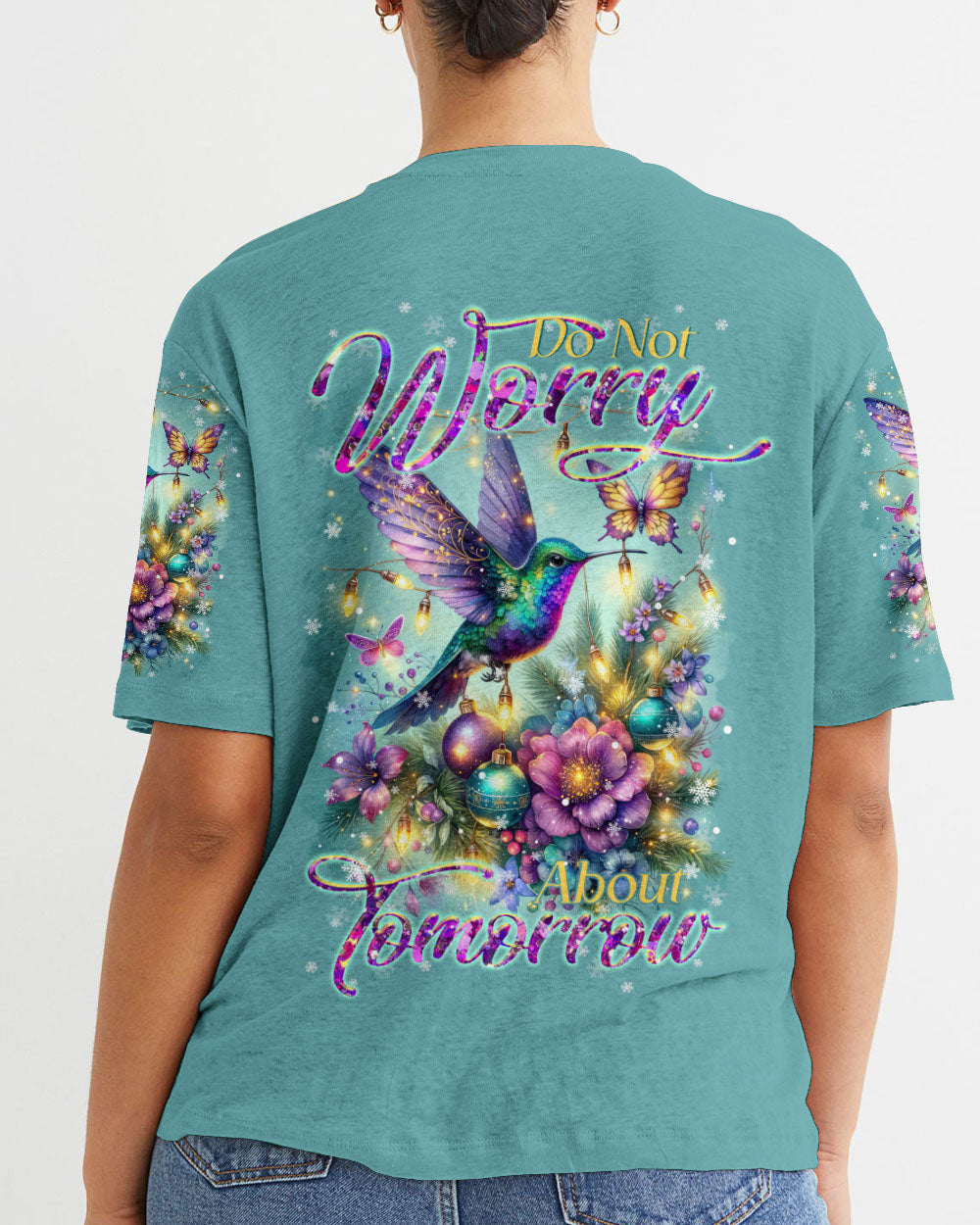Do Not Worry About Tomorrow Hummingbird Christmas Women's All Over Print Shirt - Tltr3010236