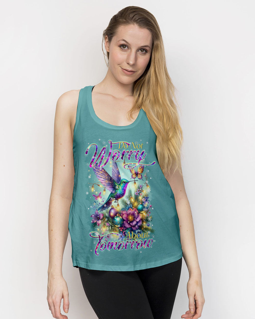 Do Not Worry About Tomorrow Hummingbird Christmas Women's All Over Print Shirt - Tltr3010236