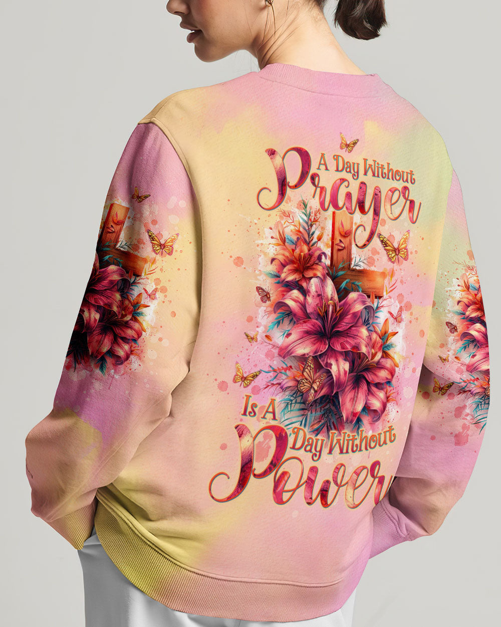 A Day Without Prayer Is A Day Without Power Lilies Women's All Over Print Shirt - Tltw2304245, easychoo.com