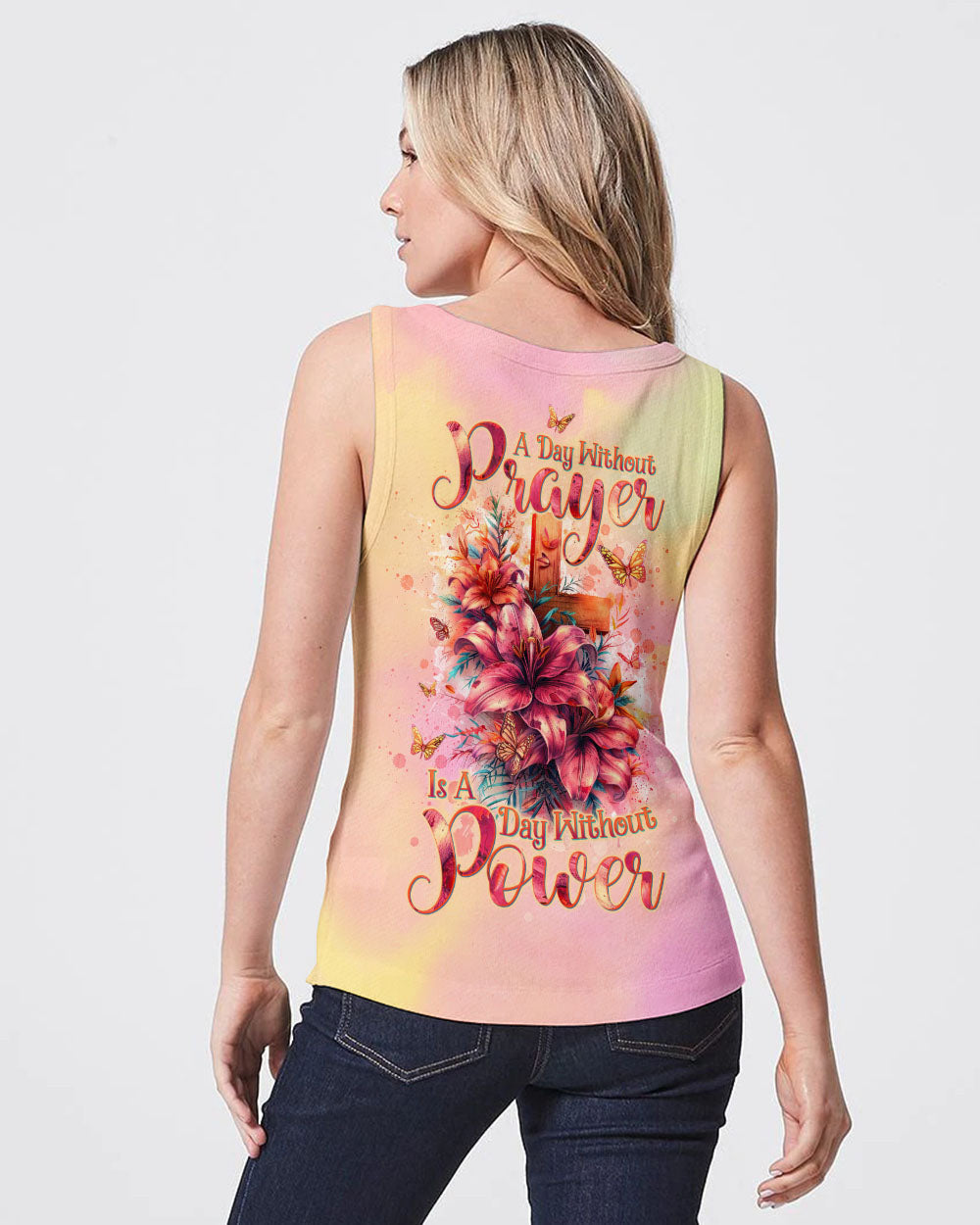 A Day Without Prayer Is A Day Without Power Lilies Women's All Over Print Shirt - Tltw2304245, easychoo.com