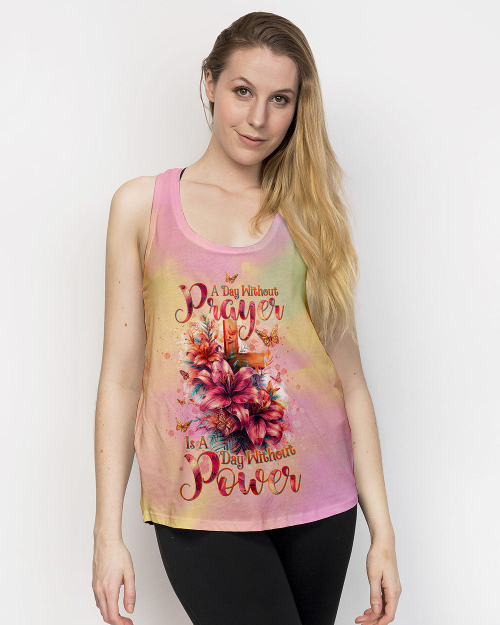 A Day Without Prayer Is A Day Without Power Lilies Women's All Over Print Shirt - Tltw2304245, easychoo.com