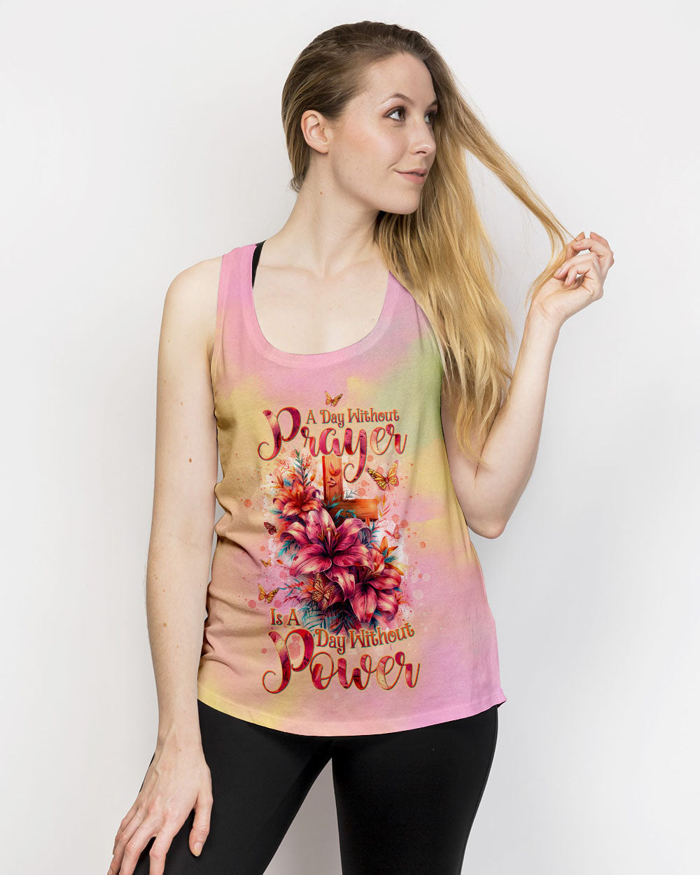 A Day Without Prayer Is A Day Without Power Lilies Women's All Over Print Shirt - Tltw2304245, easychoo.com