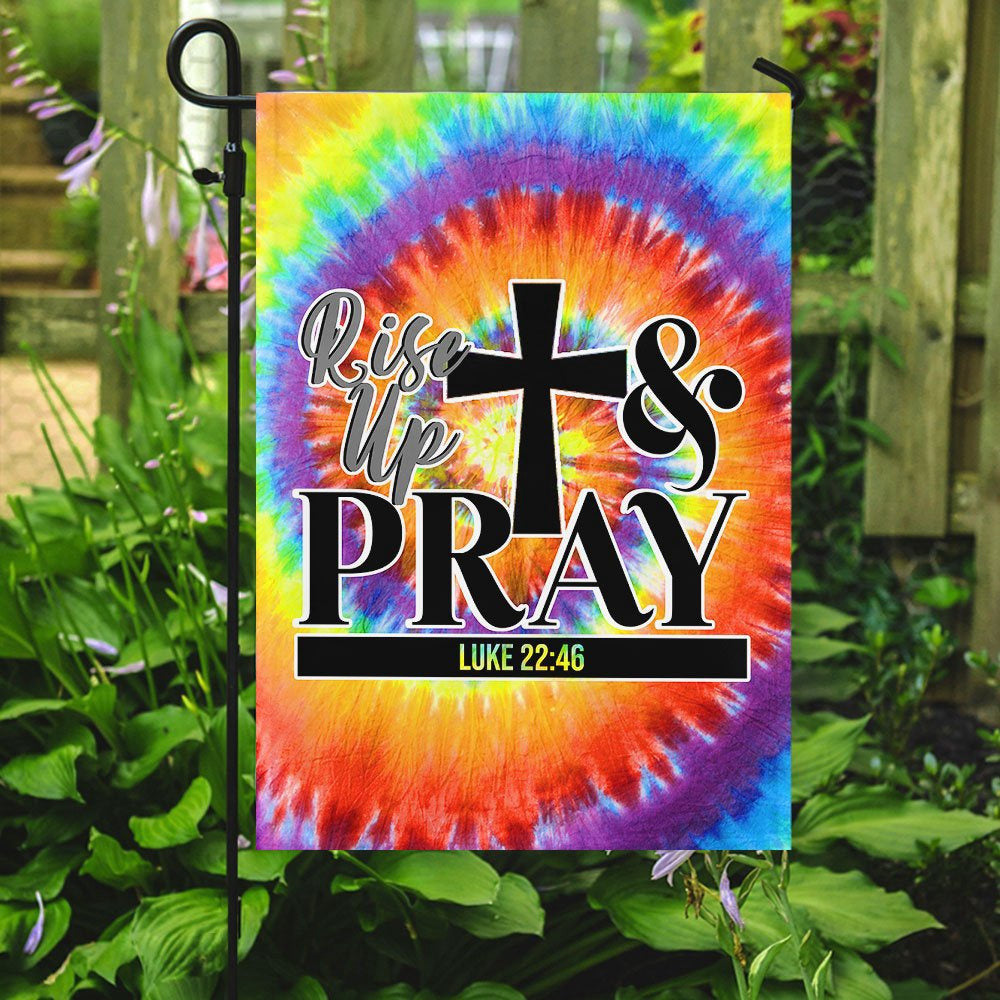 Christian Garden Flags, Rise Up And Pray Flag, Christian House Flags, Christian Cross Flag, Faith Flag, easychoo.com