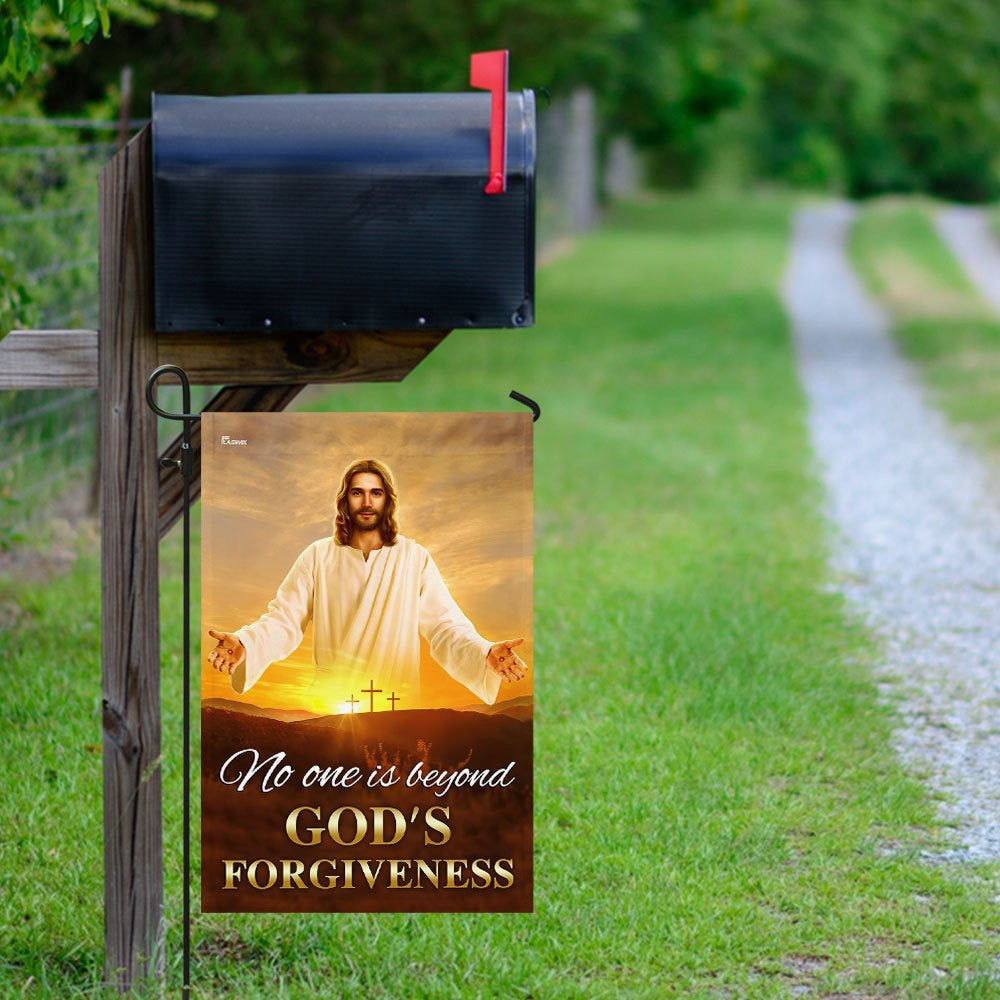 Christian Garden Flags, No One Is Beyond God's Forgiveness Flag, Christian House Flags, Christian Cross Flag, Faith Flag, easychoo.com