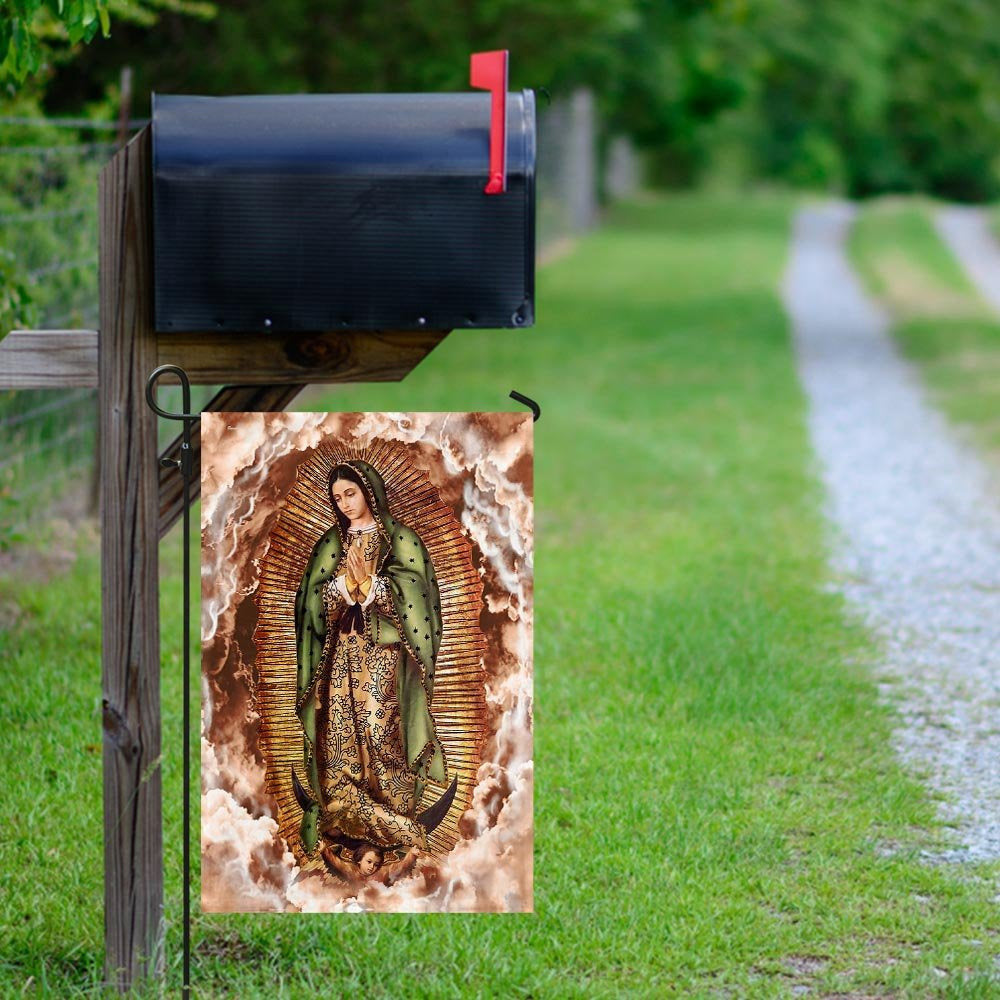 Christian Garden Flags, Our Lady of Guadalupe Clouds Flag, Christian House Flags, Christian Cross Flag, Faith Flag, easychoo.com