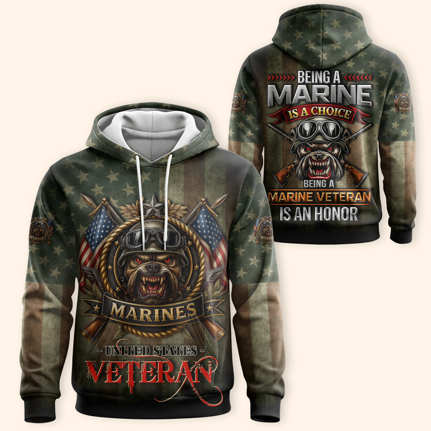 U.S. Marine Veteran Hoodie – Being a Marine Is a Choice, Being a Veteran Is an Honor, easychoo.com