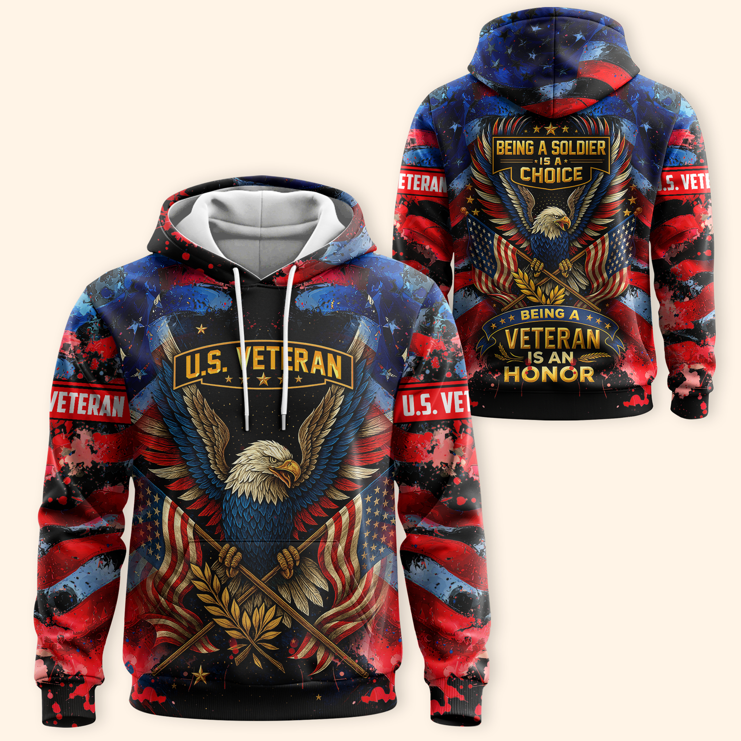 U.S. Veteran Hoodie – Being a Soldier Is a Choice, Being a Veteran Is an Honor Design, easychoo.com
